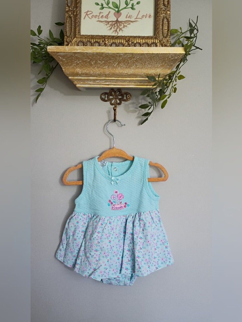 Honey Pot Floral Sleeveless Romper with Embroidered Detail